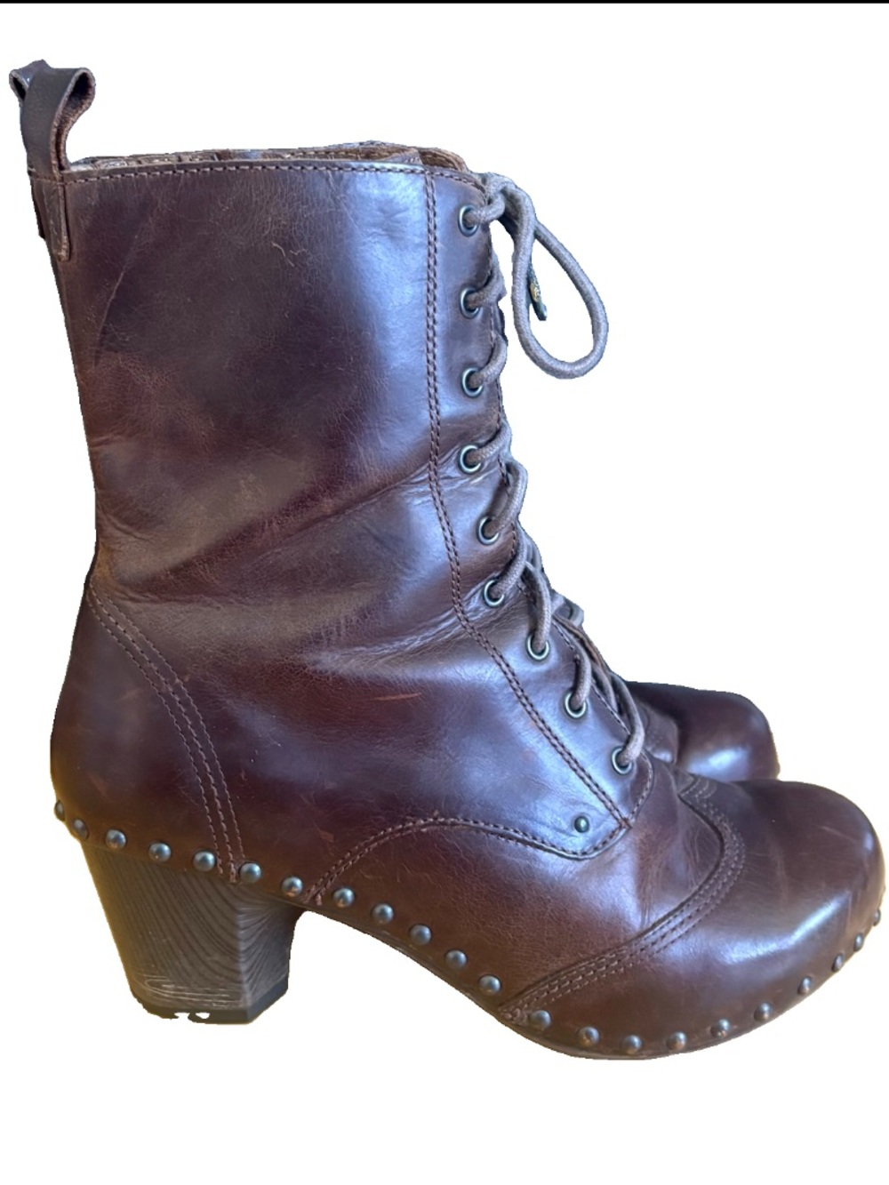 Dansko Brown Leather Martha Lace Up Boots